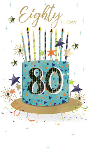 Picture of HAPPY 80TH BIRTHDAY CAKE CARD